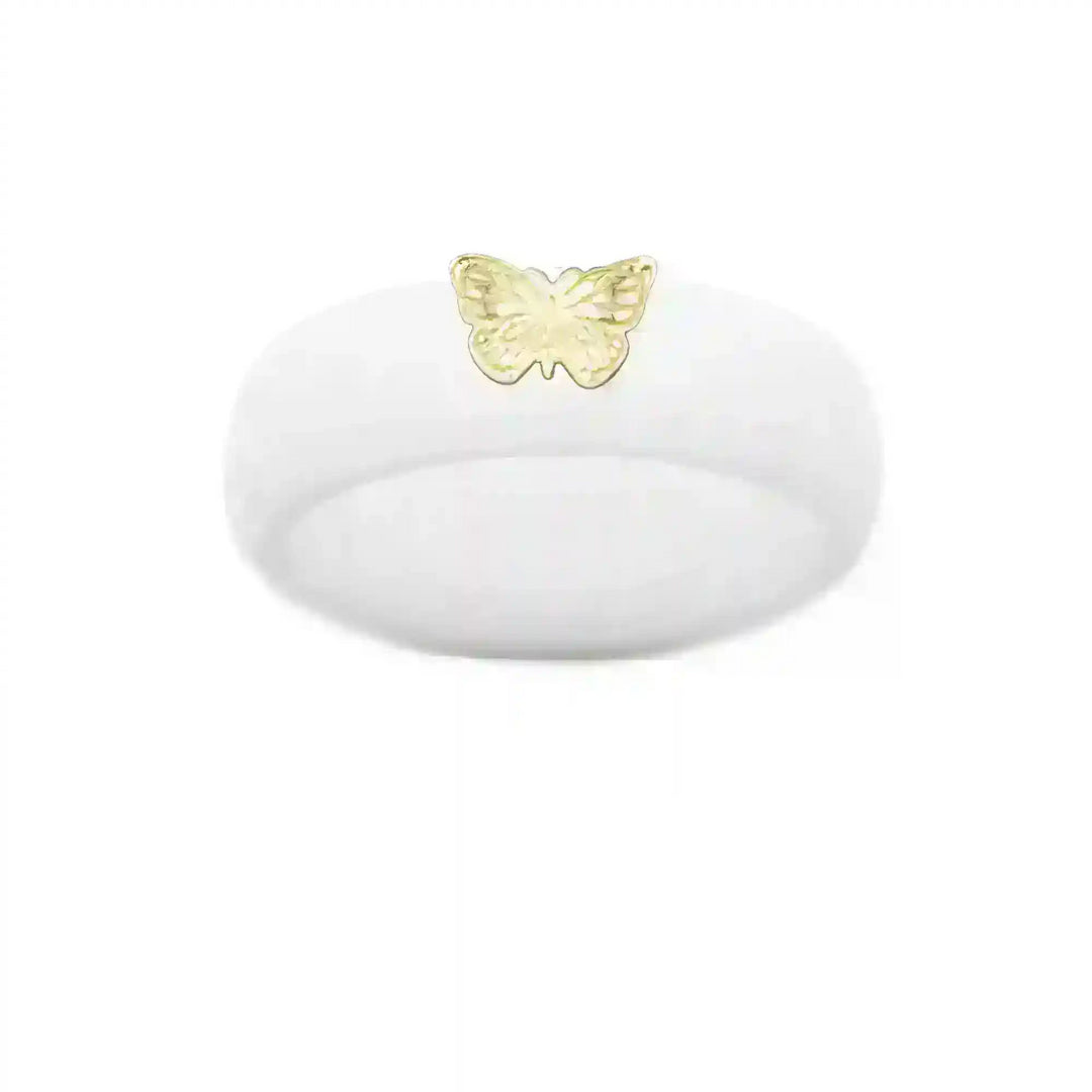14K Butterfly Silicone Ring - Size 4