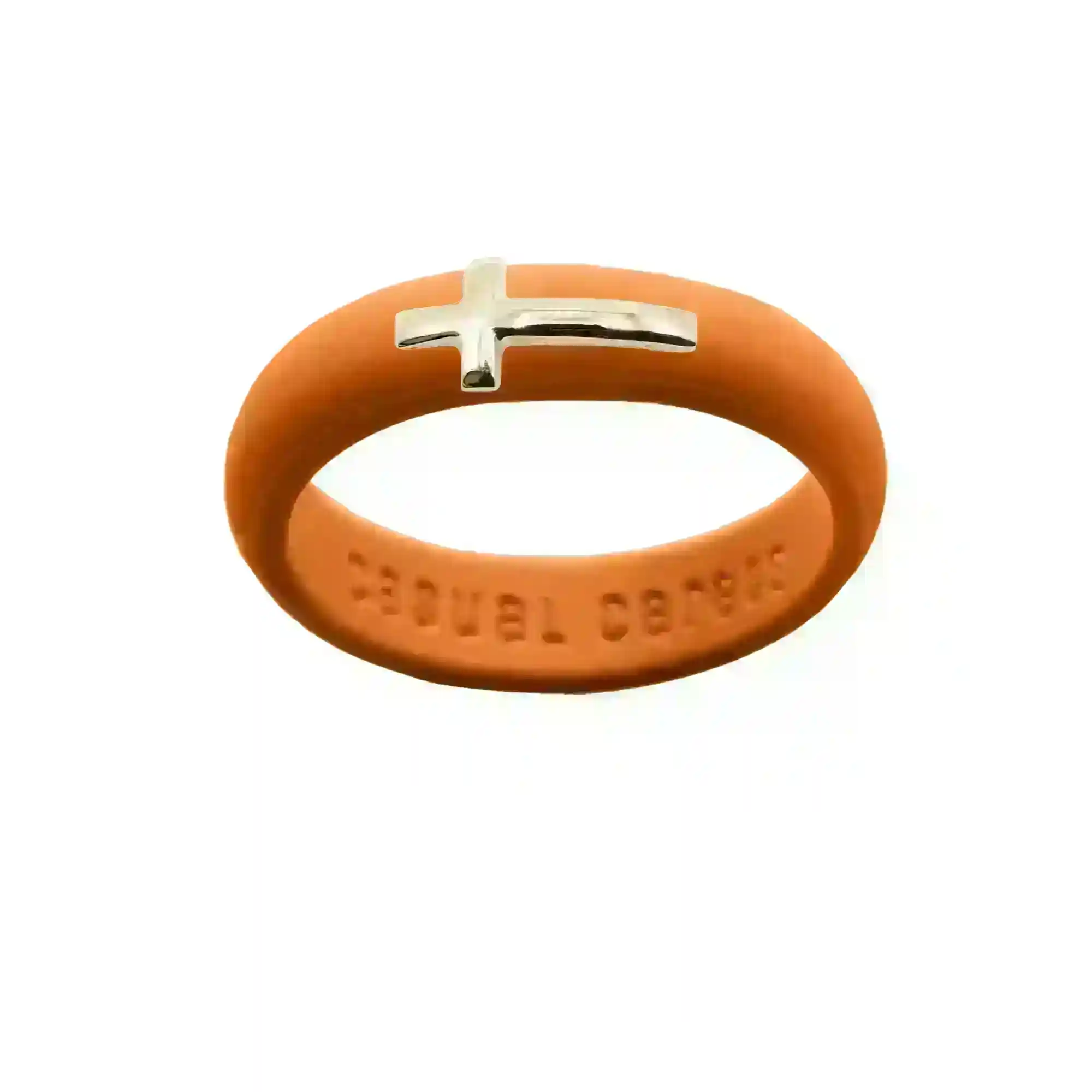 14K Sideways Cross Silicone Ring - Size 4