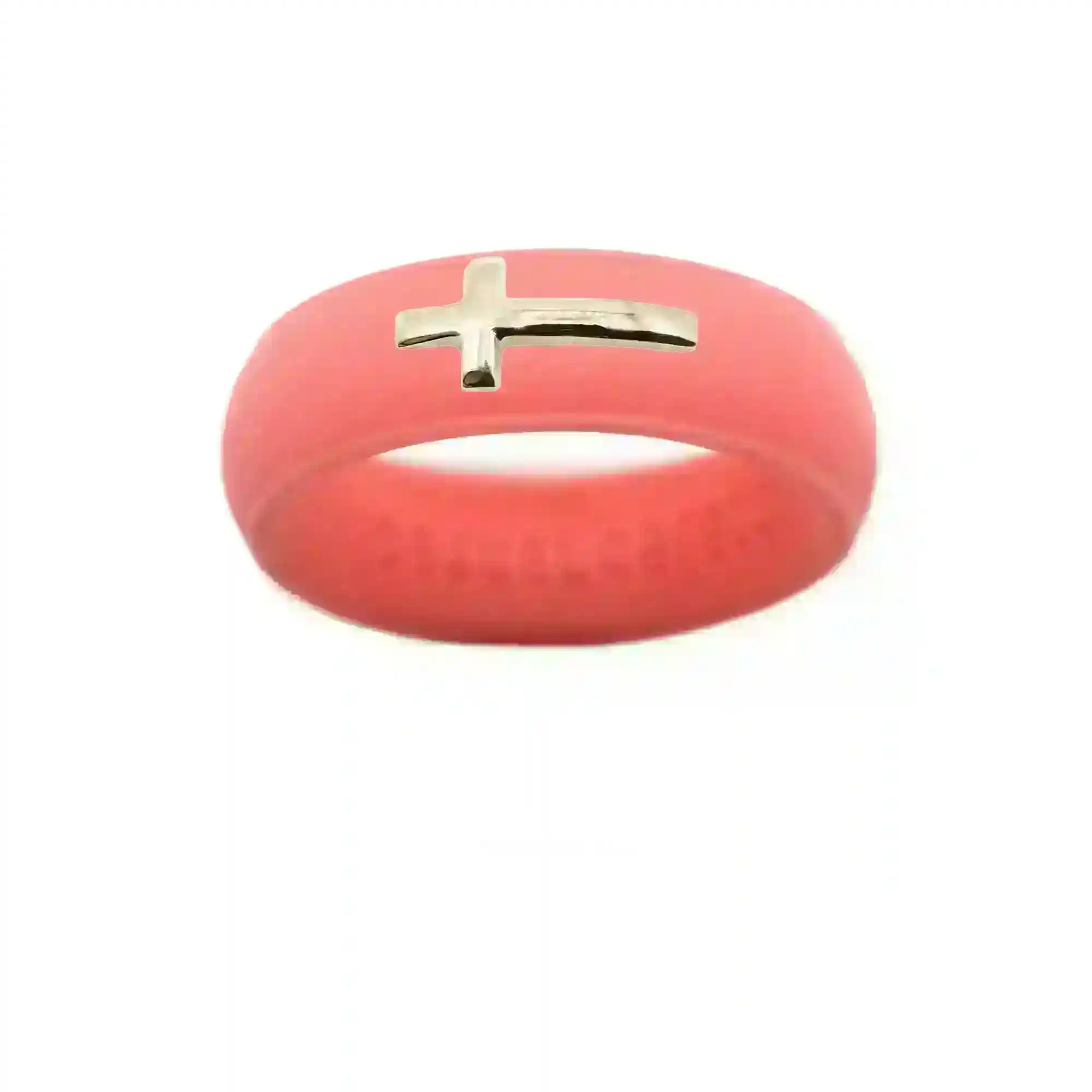 14K Sideways Cross Silicone Ring - Size 4
