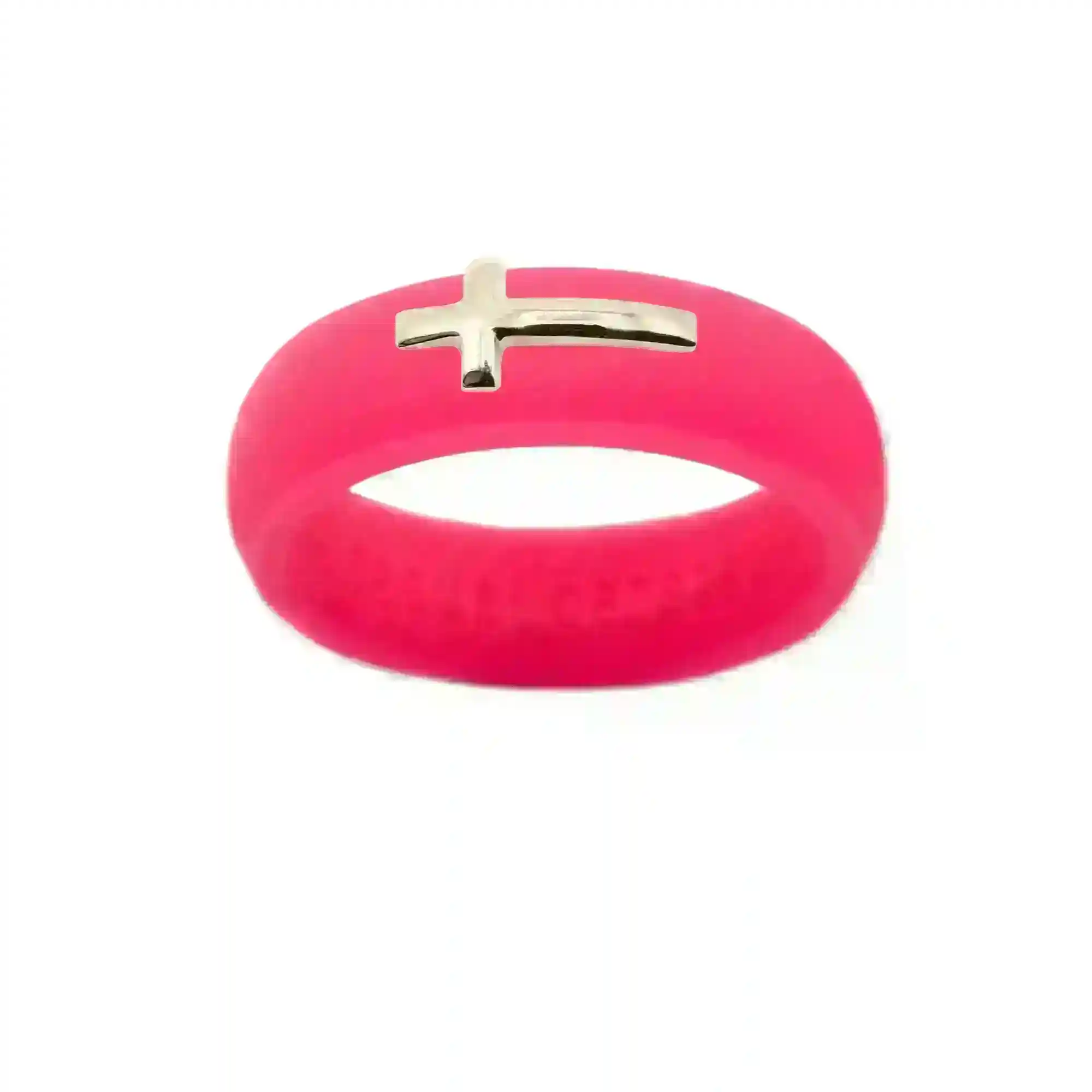 14K Sideways Cross Silicone Ring - Size 4