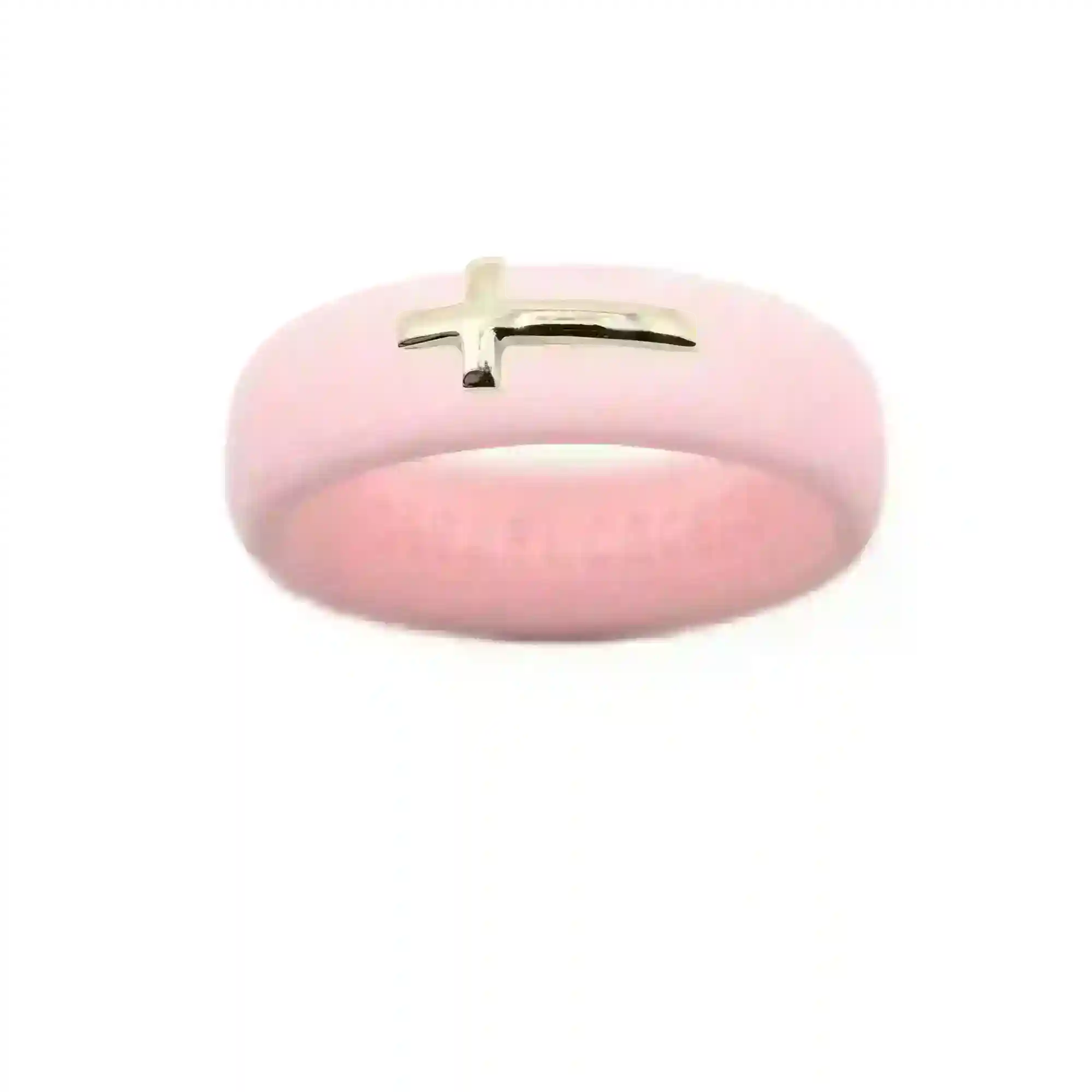 14K Sideways Cross Silicone Ring - Size 4