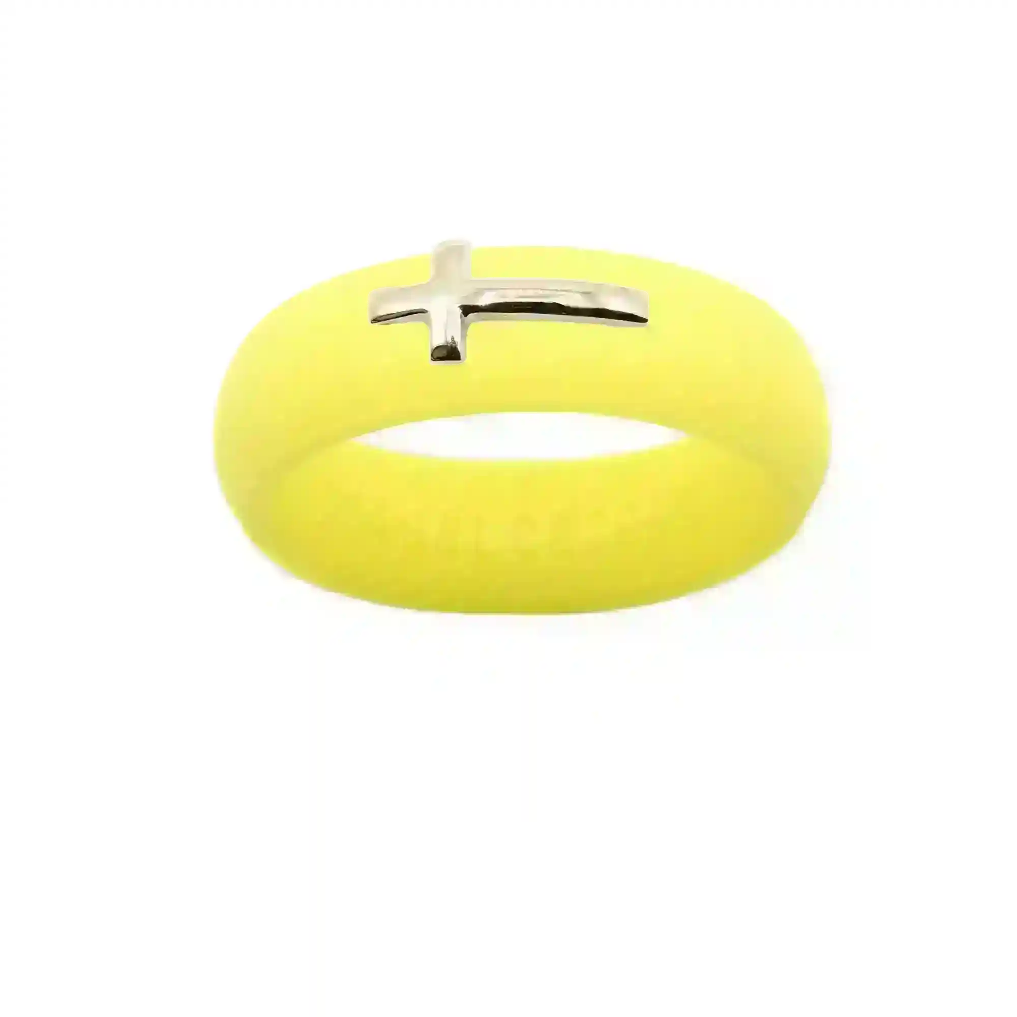 14K Sideways Cross Silicone Ring - Size 4