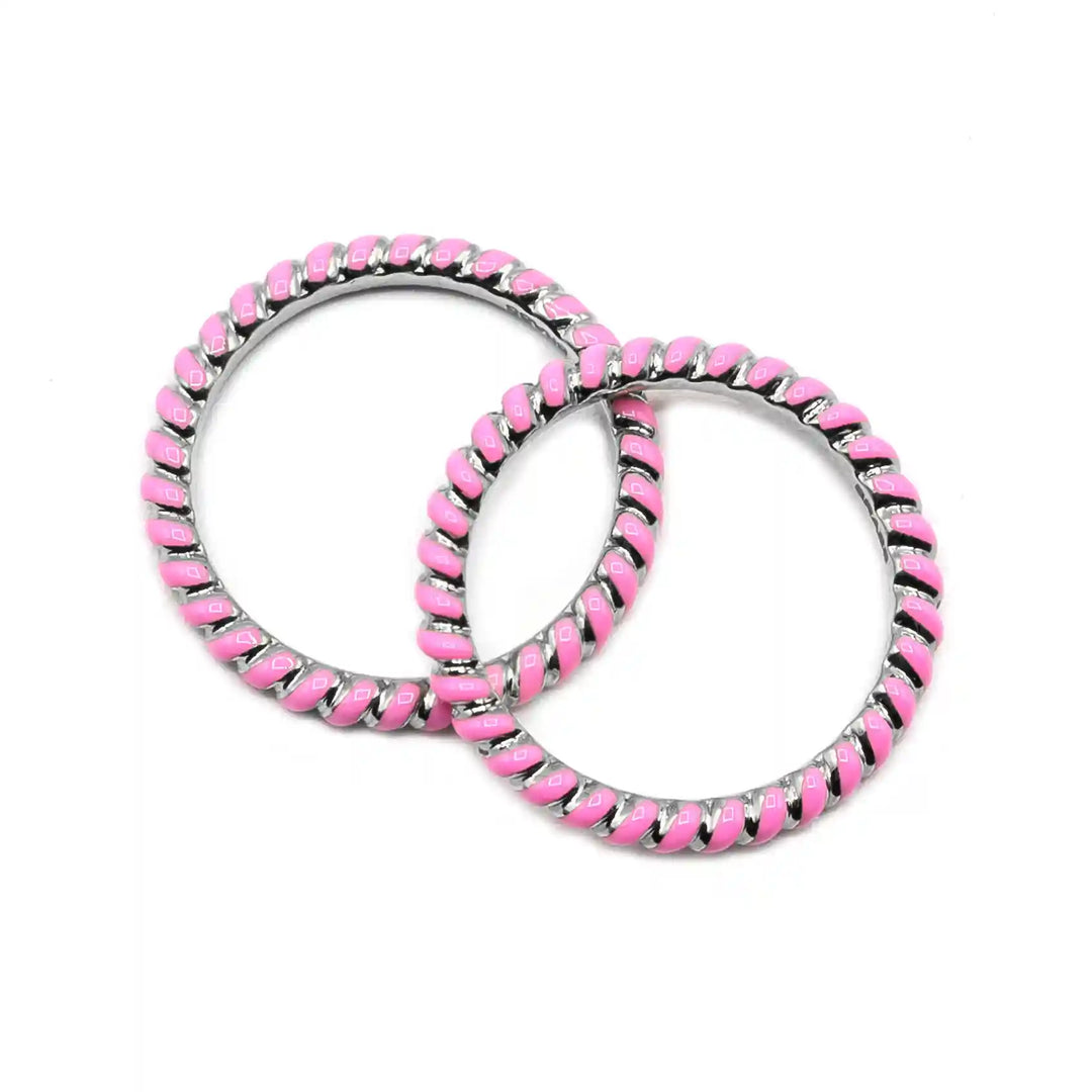 Sterling Silver Bubble Gum Ceramic Twist Ring