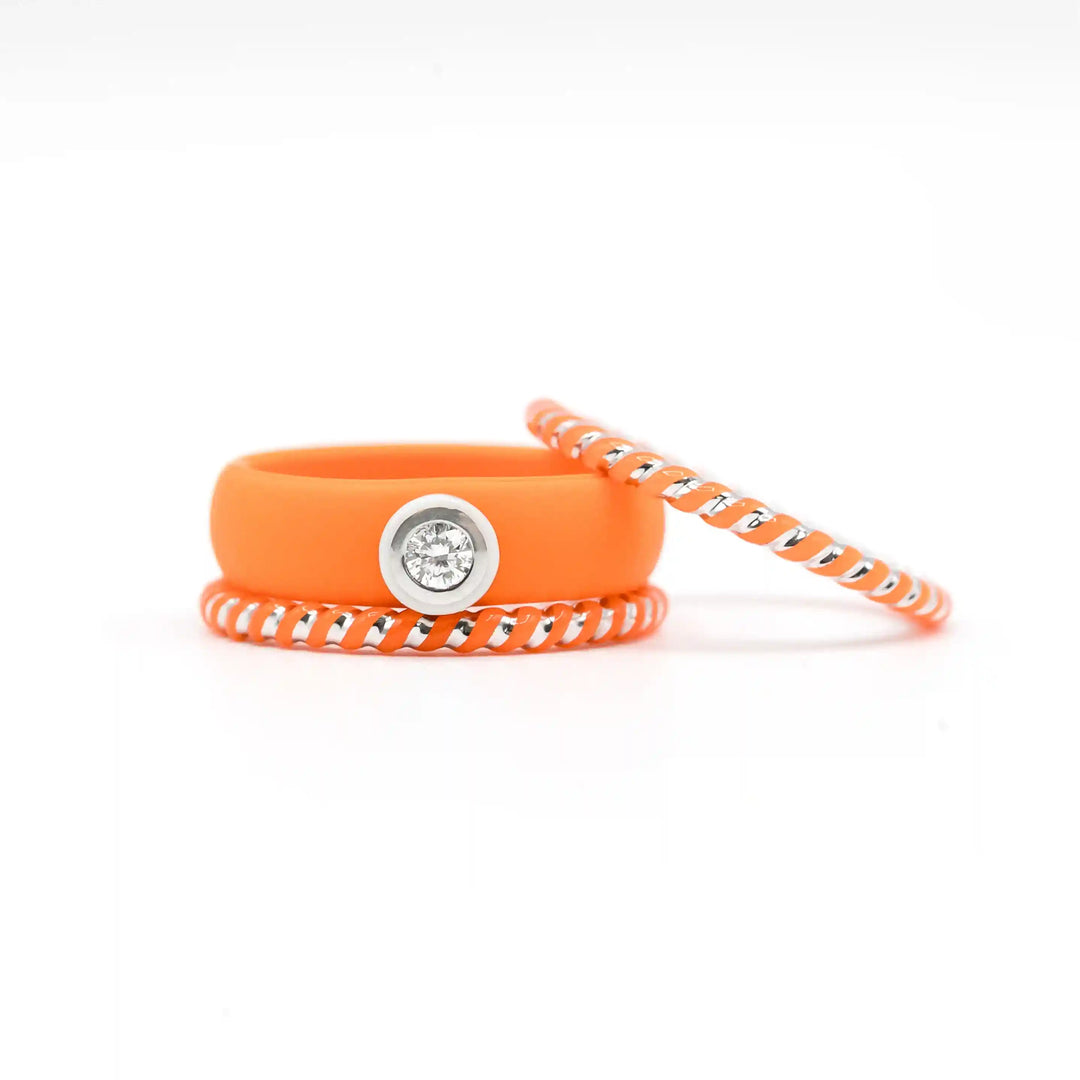 Sterling Silver White Ceramic LGD 0.10ct.Bezel