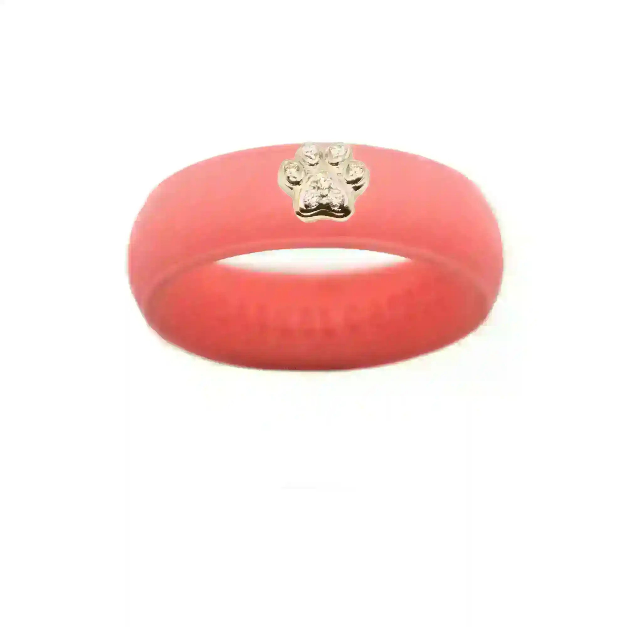 Diamond Paw Print Silicone Ring - Size 4