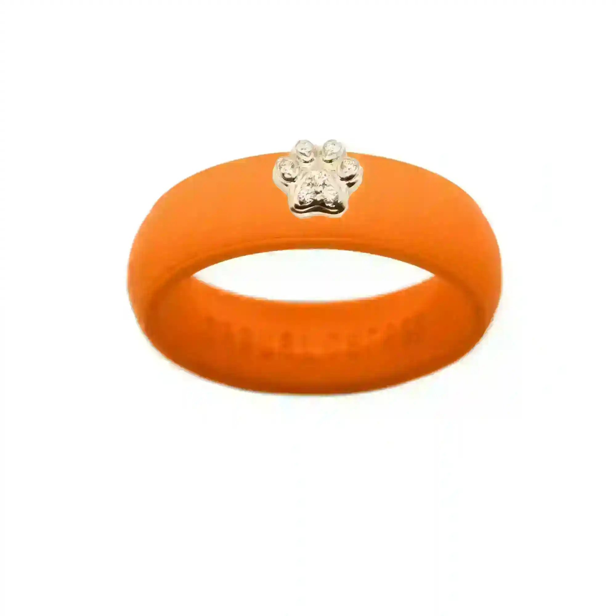 Diamond Paw Print Silicone Ring - Size 4