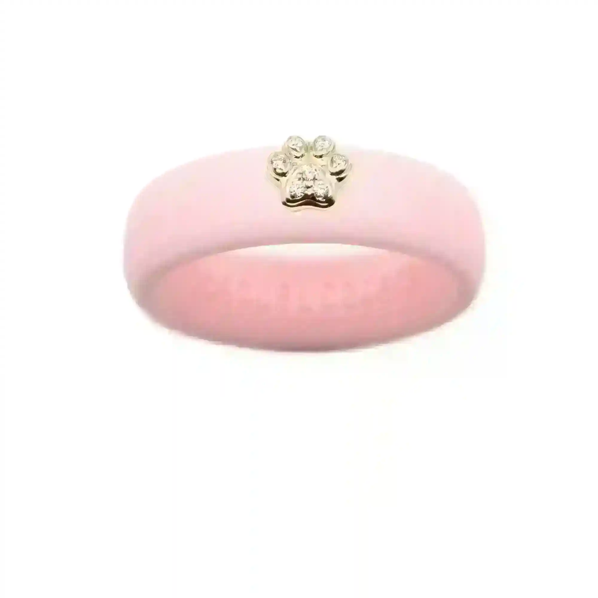 Diamond Paw Print Silicone Ring - Size 4