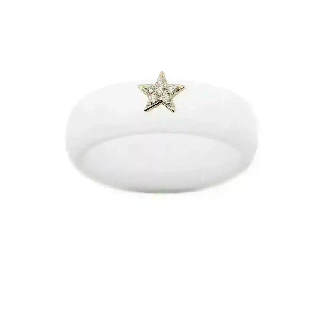 Diamond Star Silicone Ring - Size 4