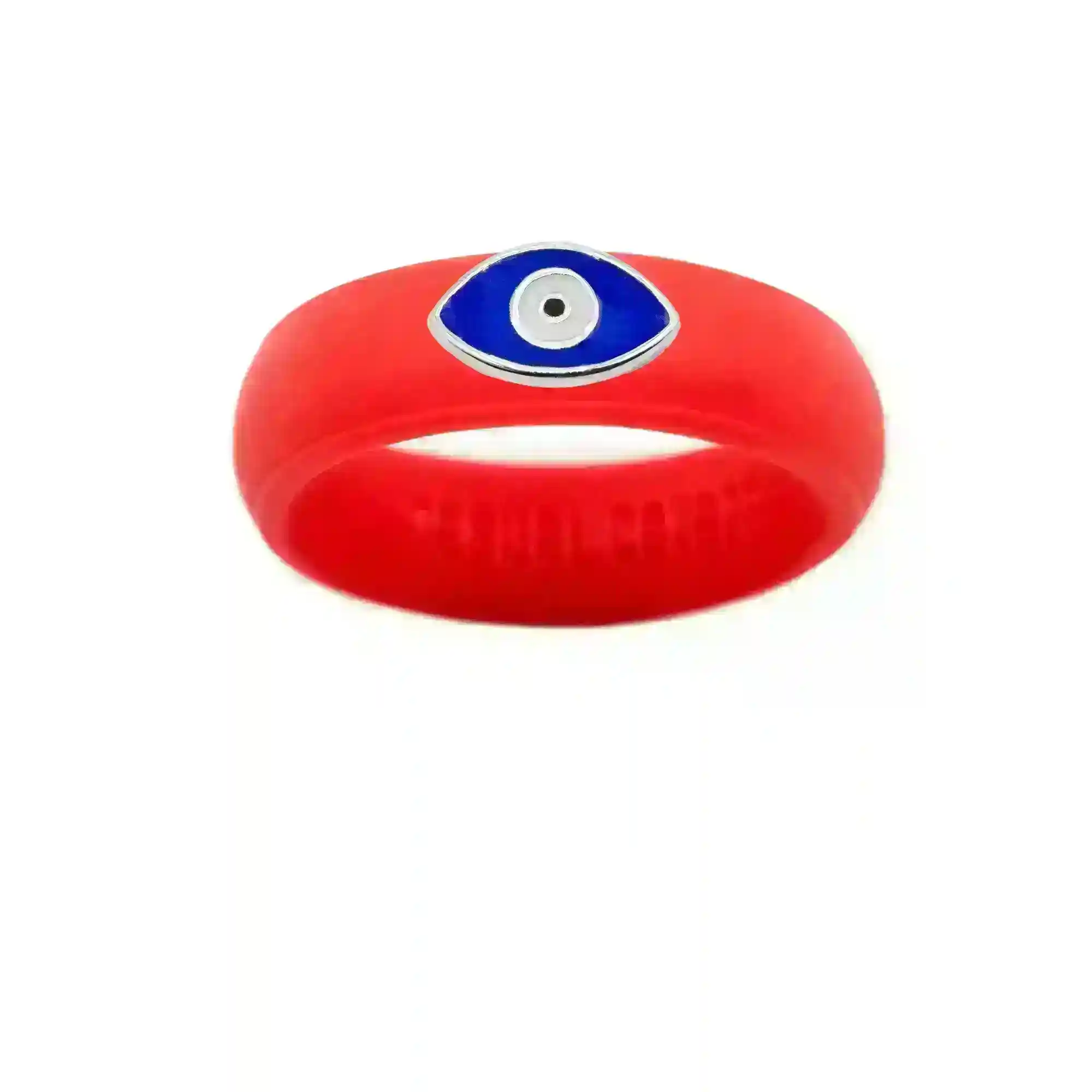 Enamel Evil Eye Silicone Ring - Size 4