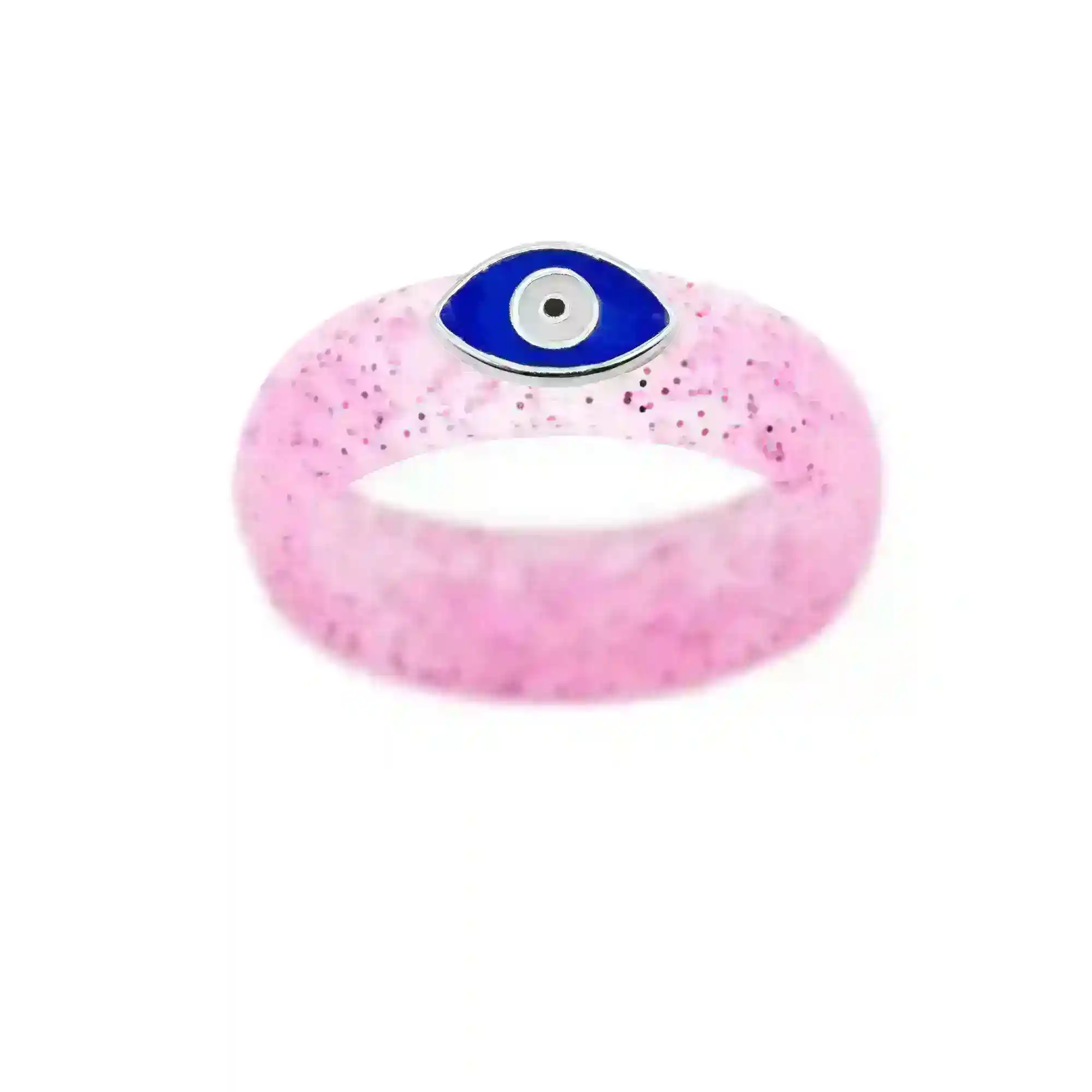 Enamel Evil Eye Silicone Ring - Size 4