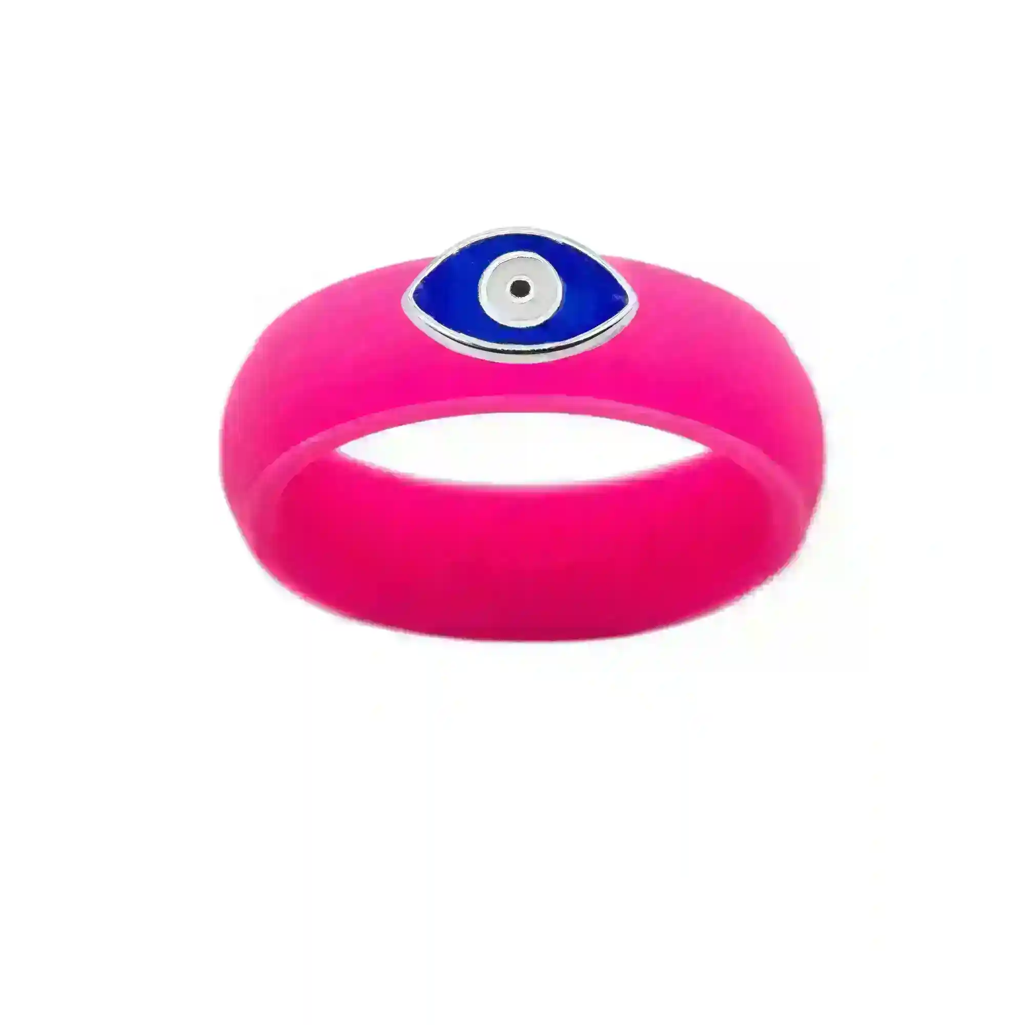 Enamel Evil Eye Silicone Ring - Size 4