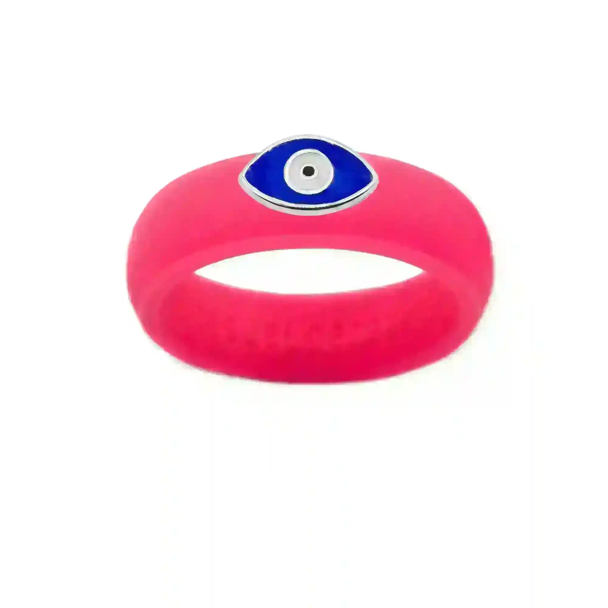 Enamel Evil Eye Silicone Ring - Size 4