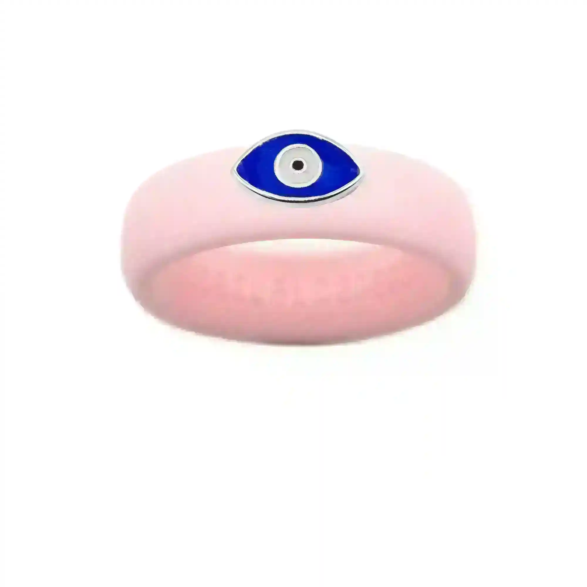 Enamel Evil Eye Silicone Ring - Size 4