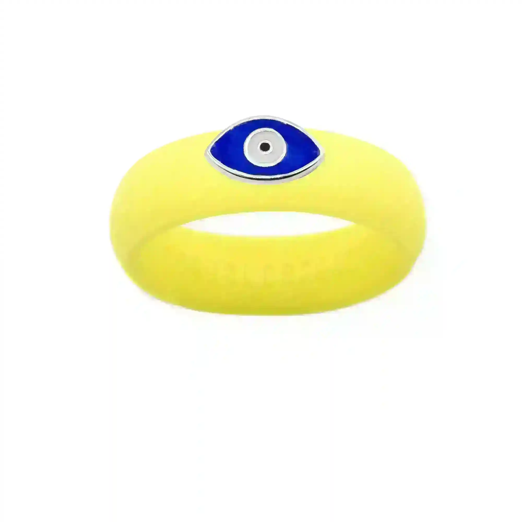 Enamel Evil Eye Silicone Ring - Size 4