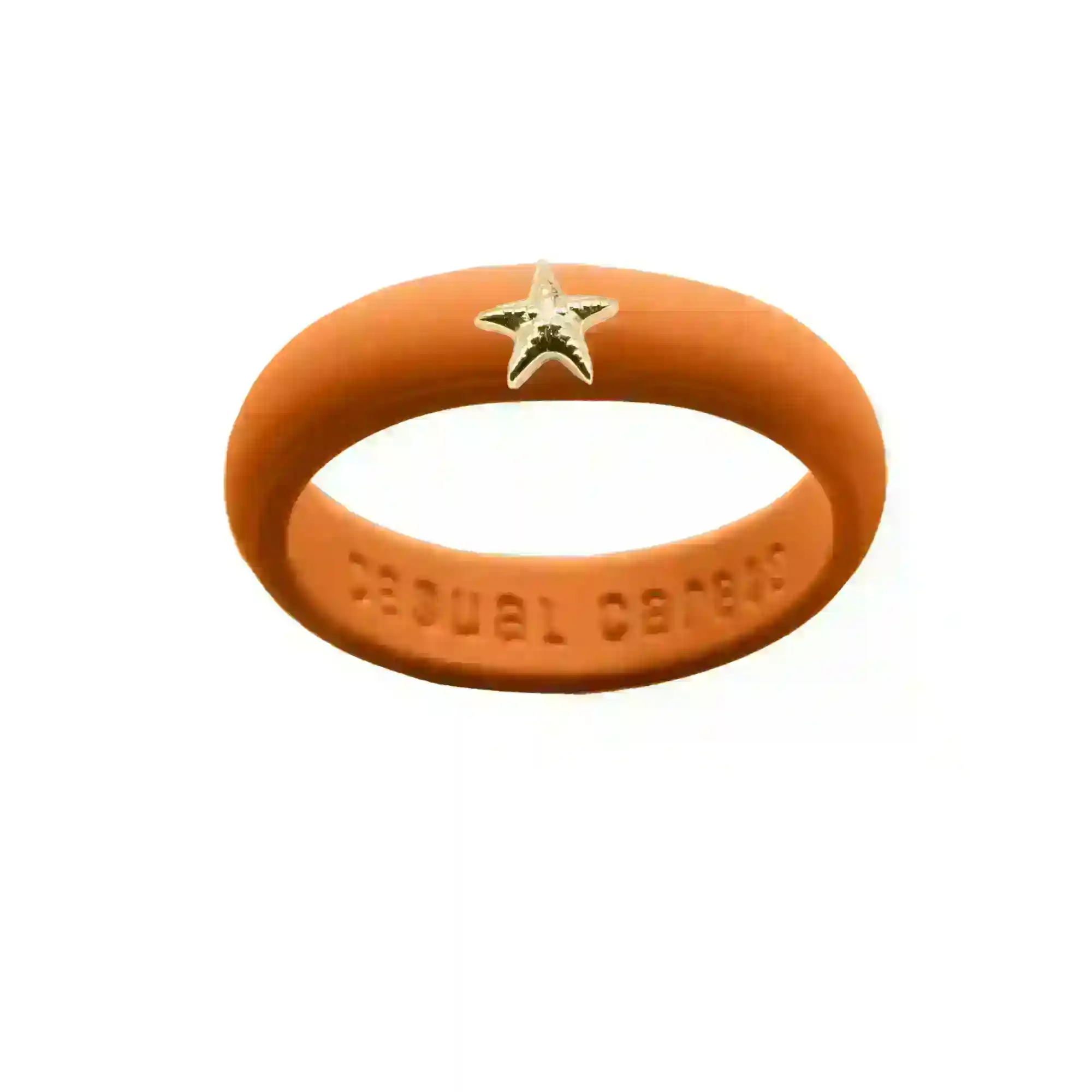 Gold Starfish Silicone Ring - Size 4