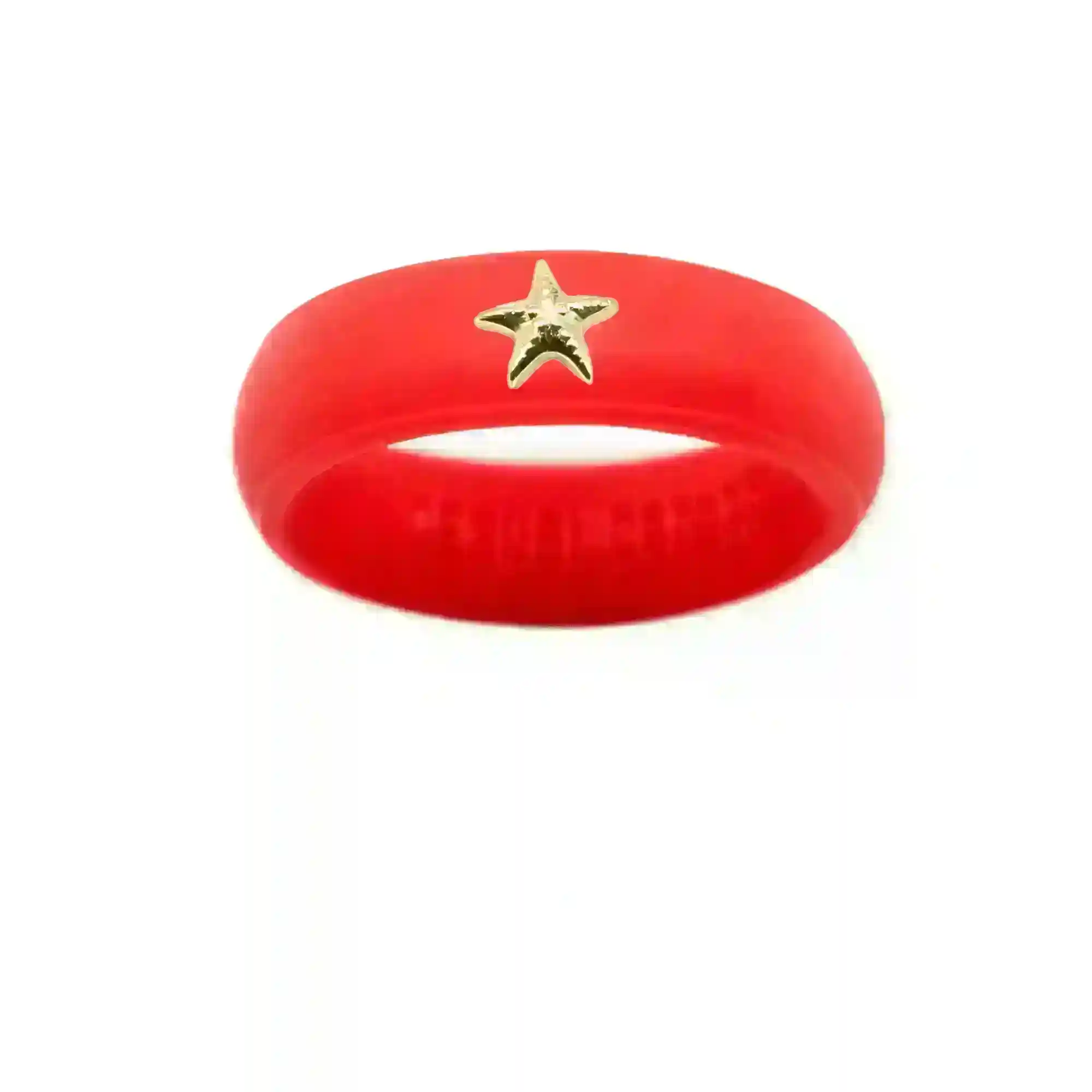 Gold Starfish Silicone Ring - Size 4