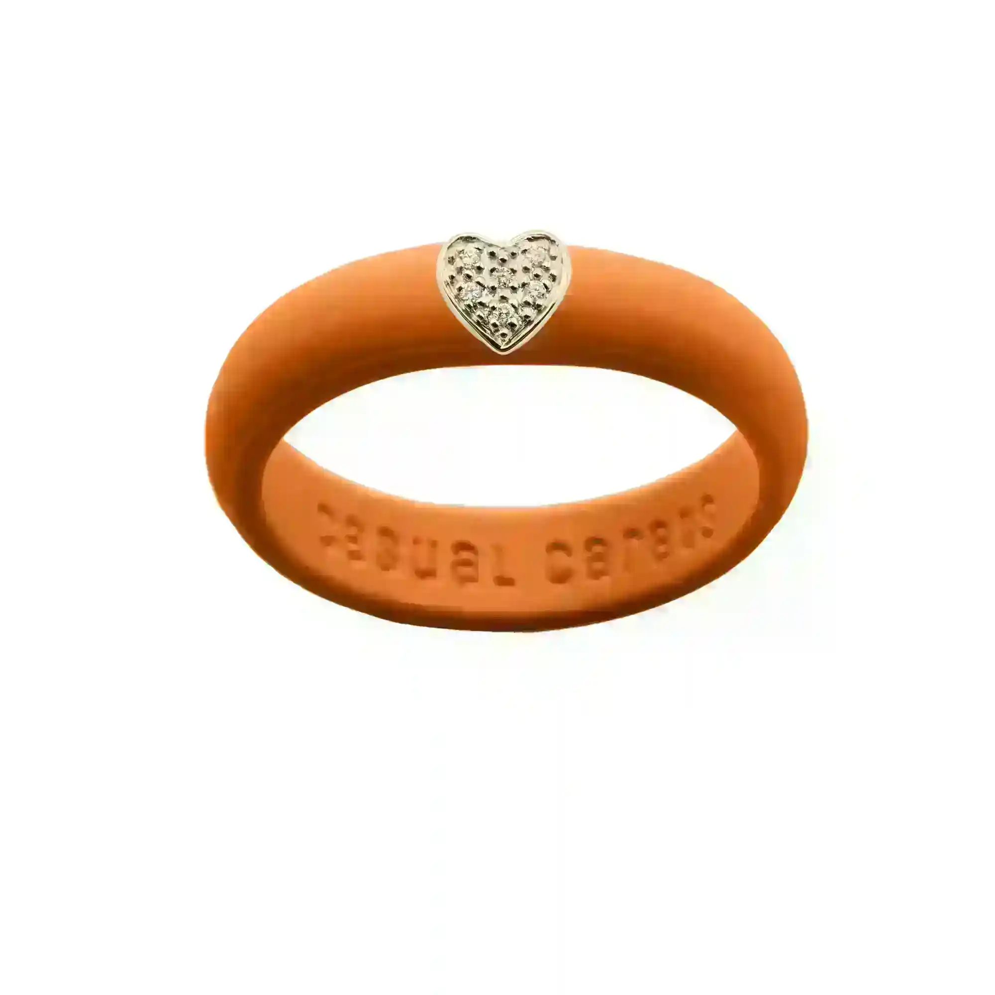 Pave Heart Silicone Ring - Size 4