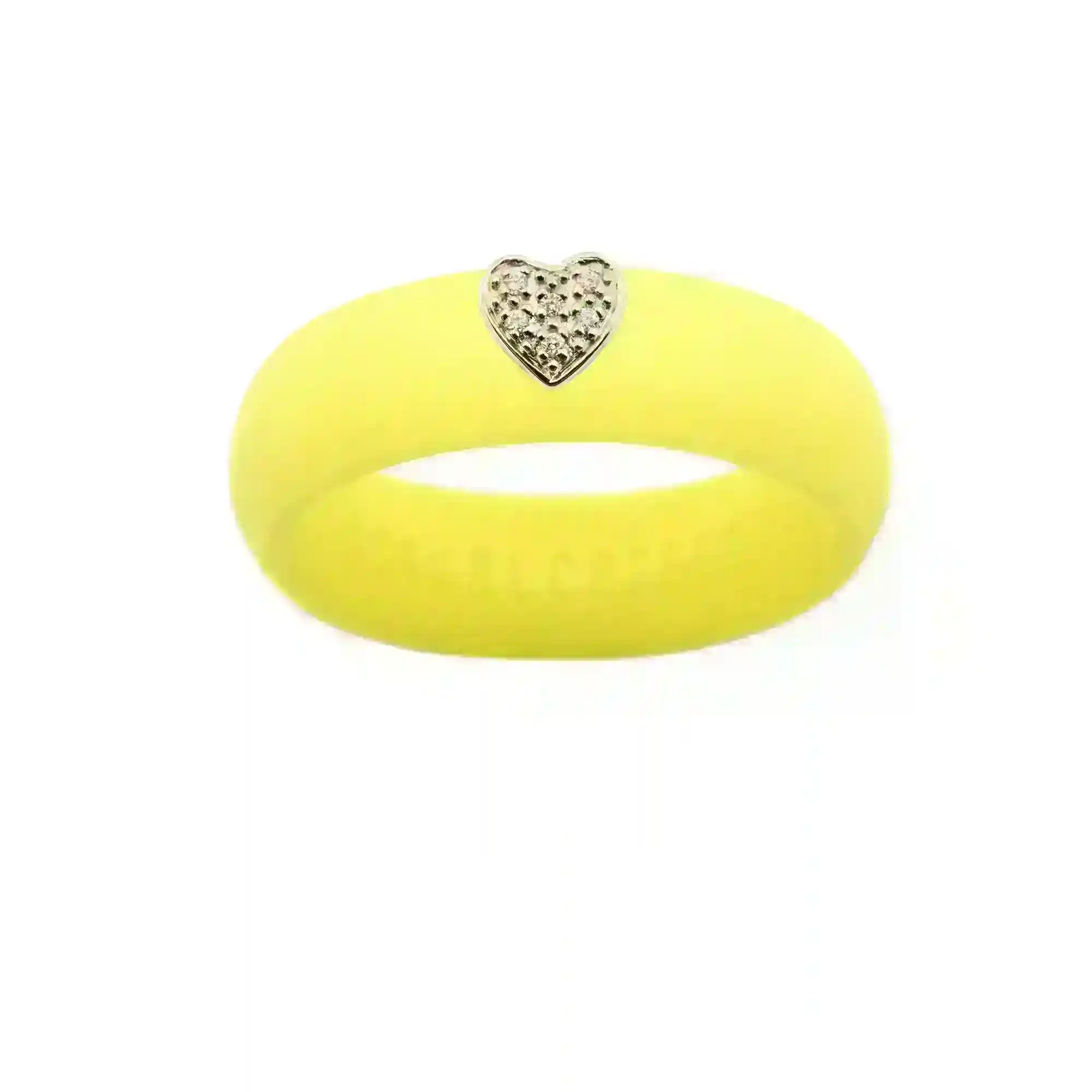 Pave Heart Silicone Ring - Size 4