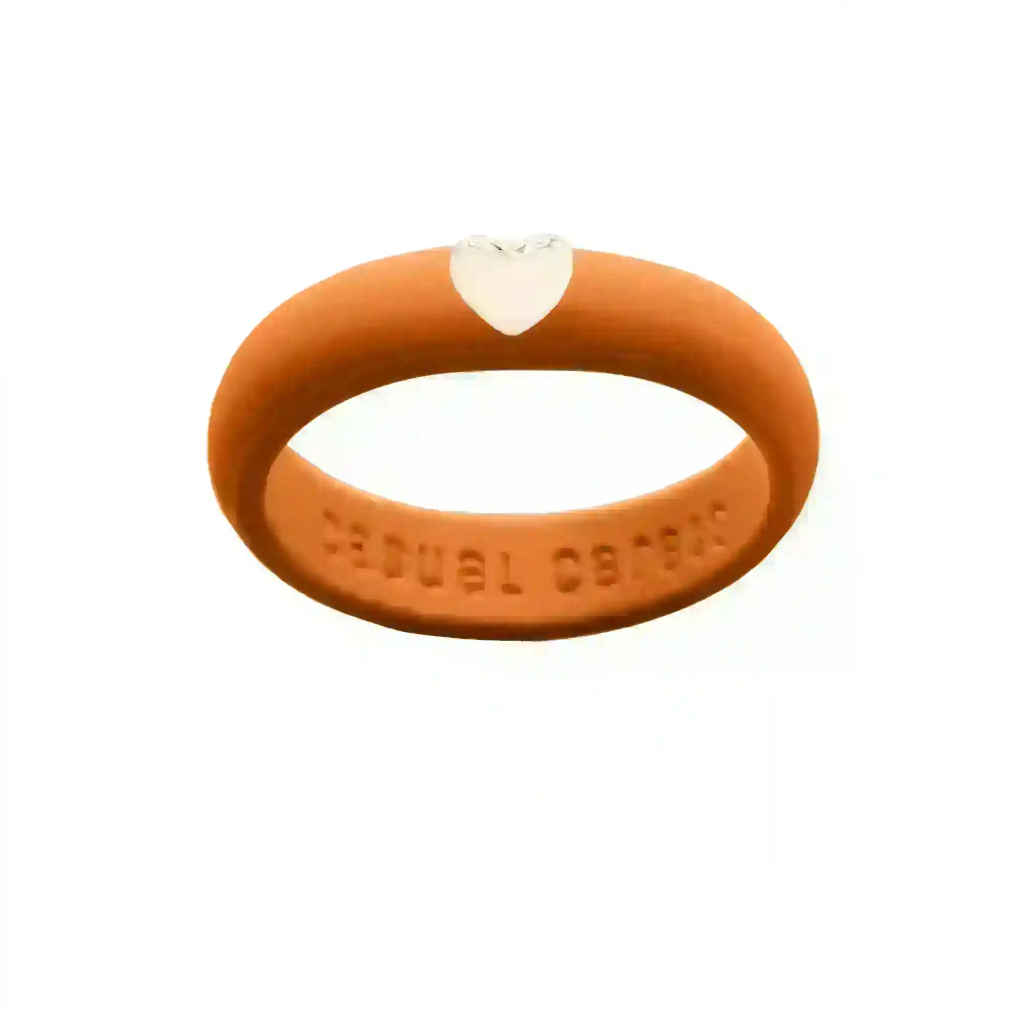 Puffy Gold Heart Silicone Ring - Size 4