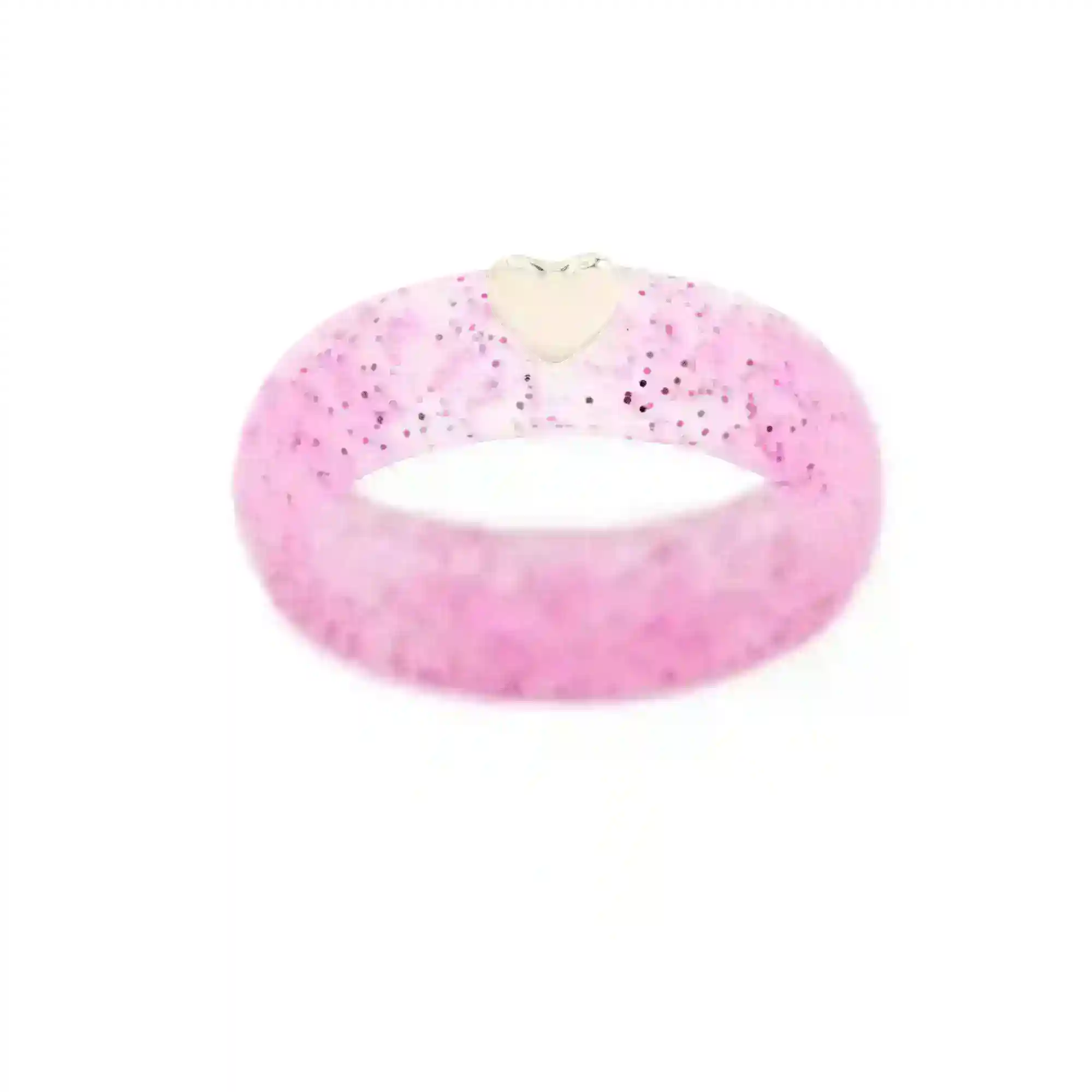 Puffy Gold Heart Silicone Ring - Size 4