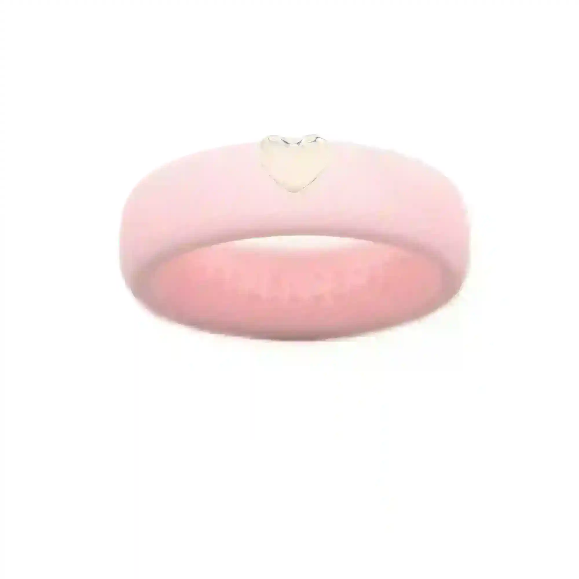 Puffy Gold Heart Silicone Ring - Size 4