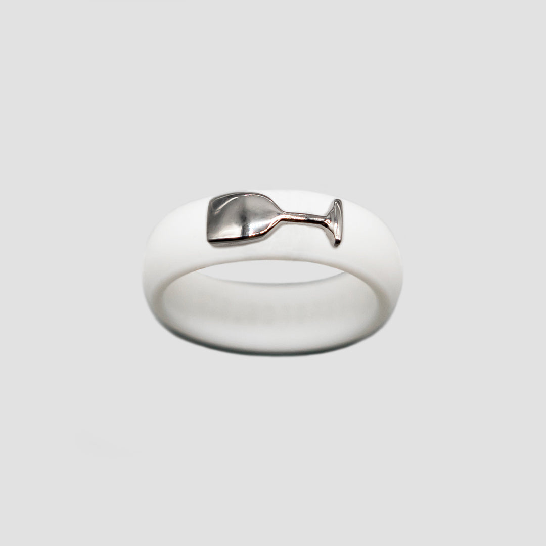 Sterling Silver Wine Glass Silicone Ring