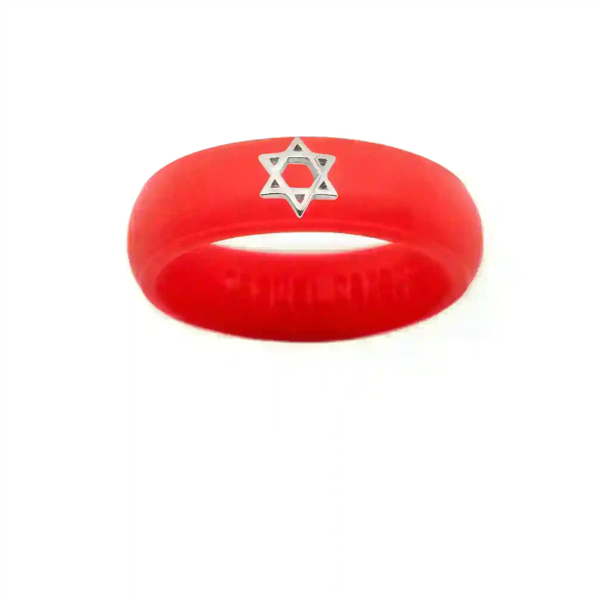 Sterling Silver Star of David Silicone Ring - Size 4