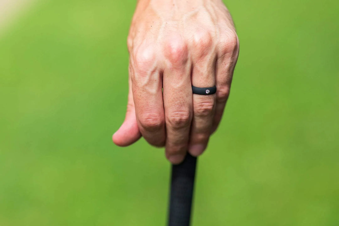 black silicone rings with diamond