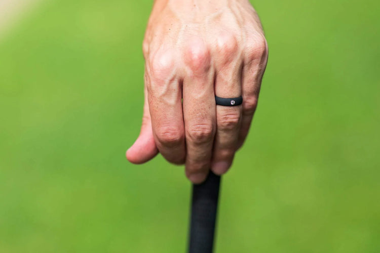 black silicone rings with diamond