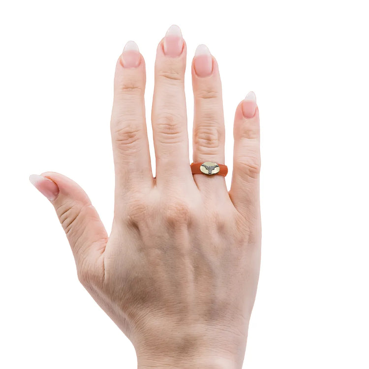 Diamond Texas Longhorn Silicone Ring