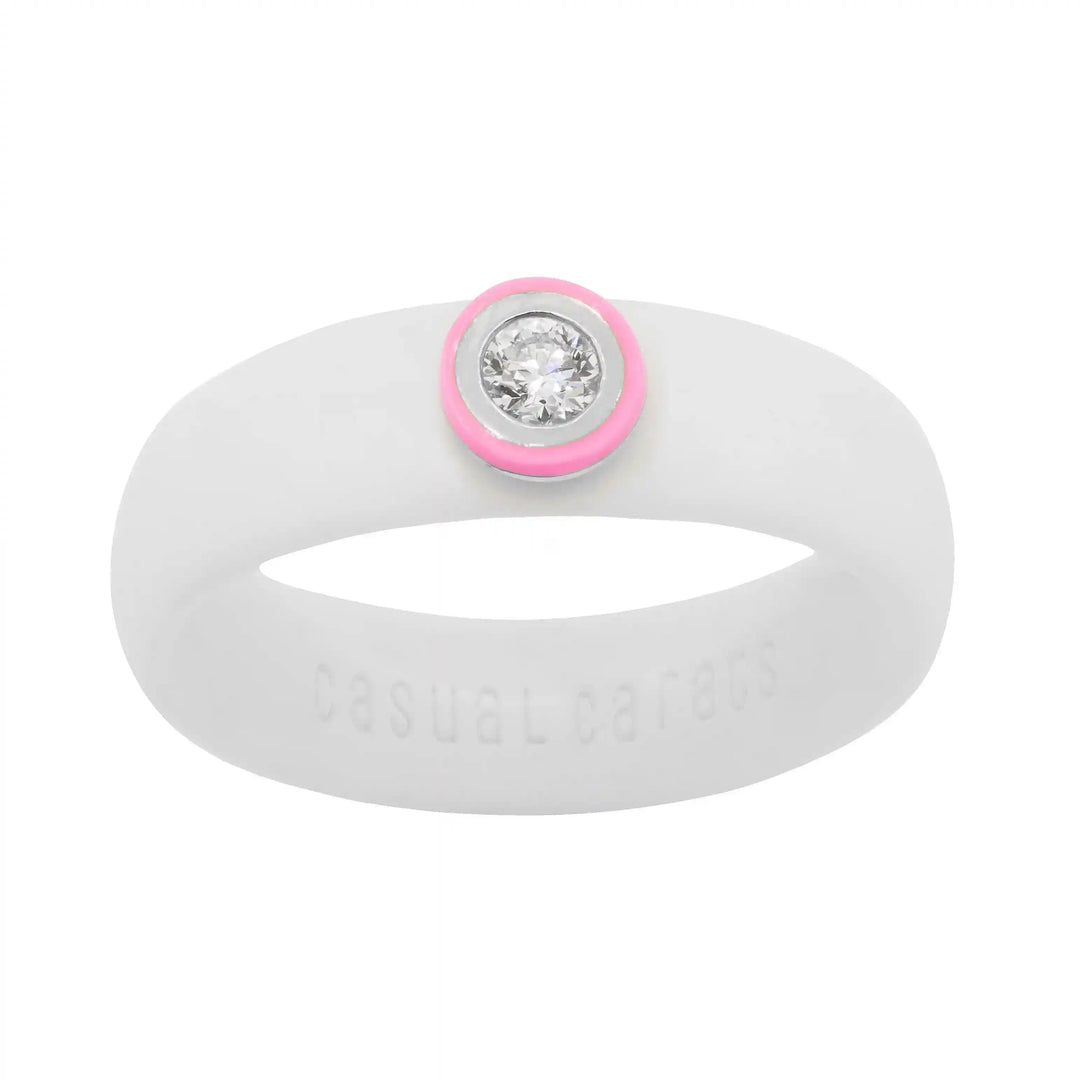 Sterling Silver Bubble Gum Ceramic LGD 0.10ct. Bezel