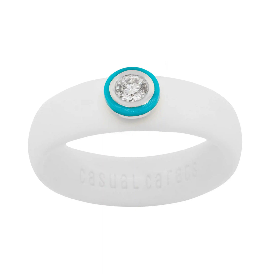 Sterling Silver Turquoise Ceramic LGD 0.10ct. Bezel