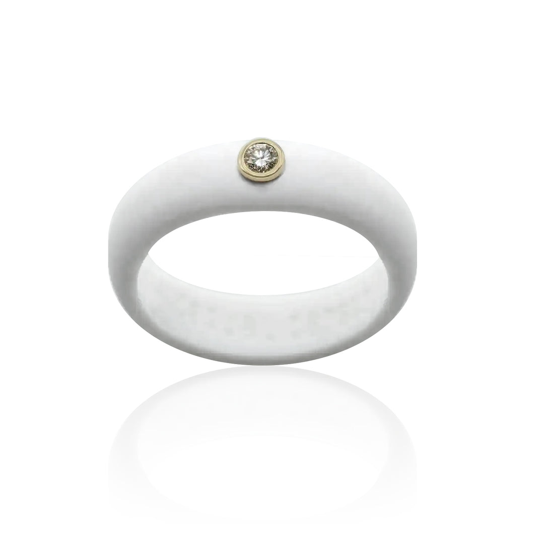 White Diamond Silicone Ring