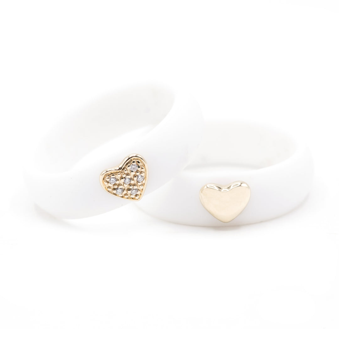 Pave Heart Silicone Ring