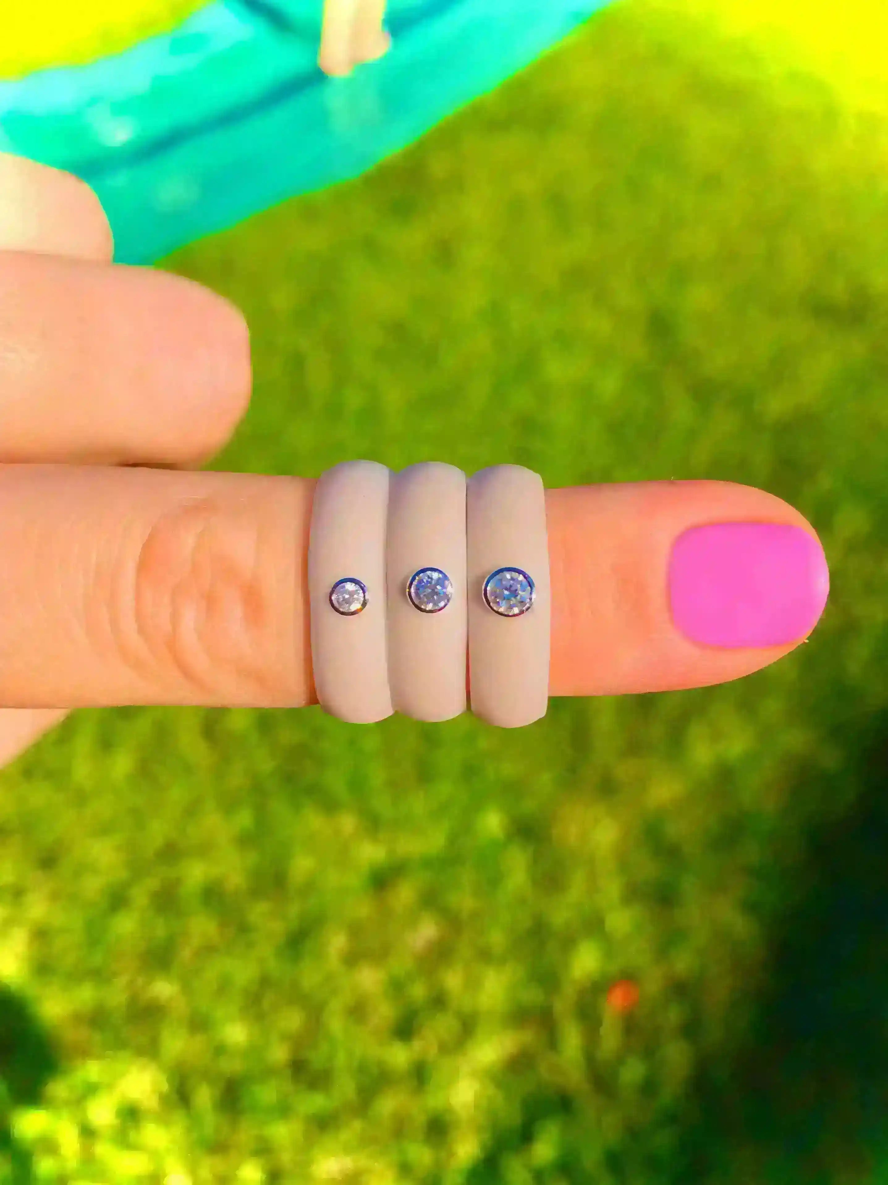 Sakura Pink Diamond Silicone Ring
