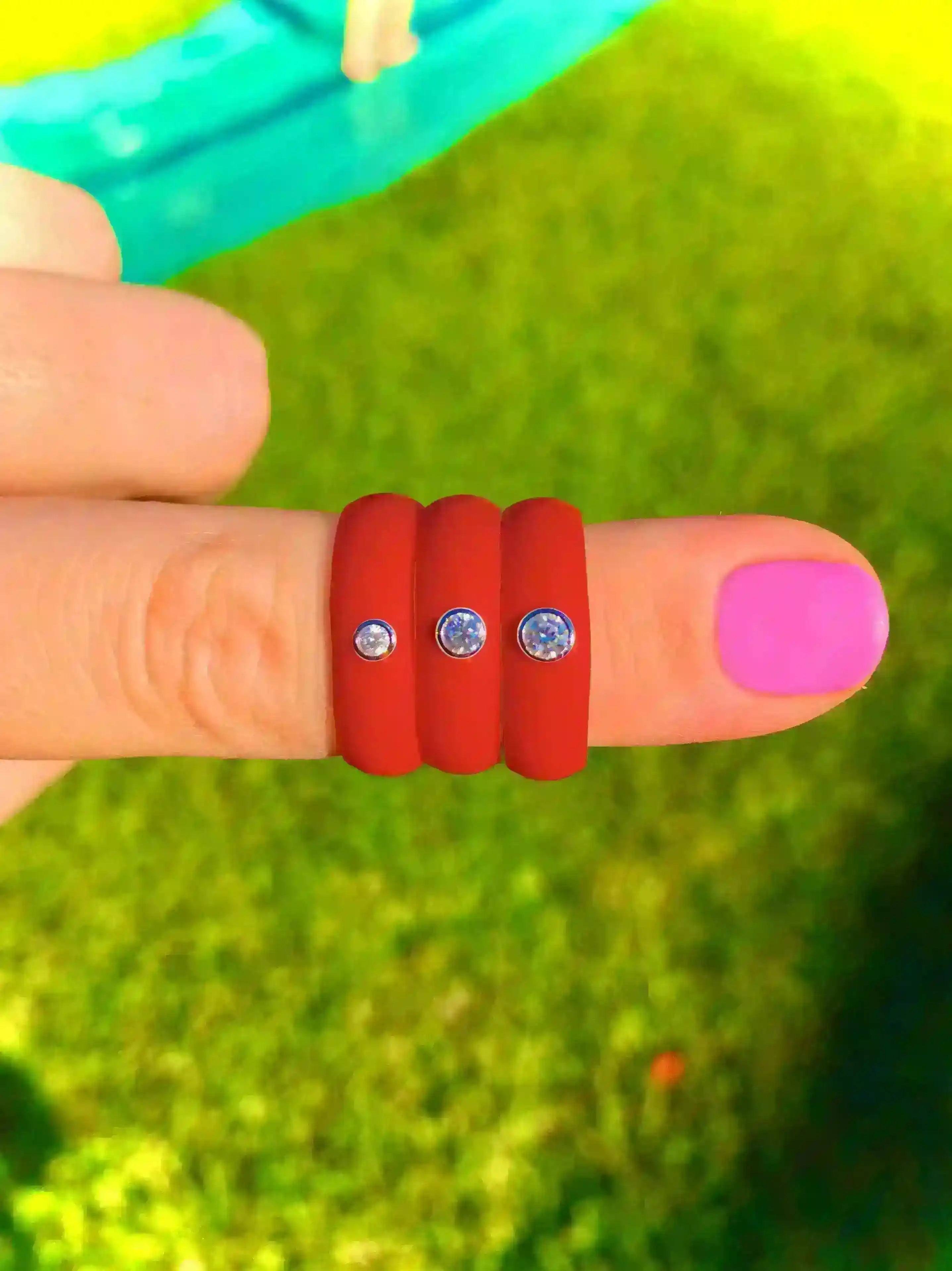 Cherry Diamond Silicone Ring