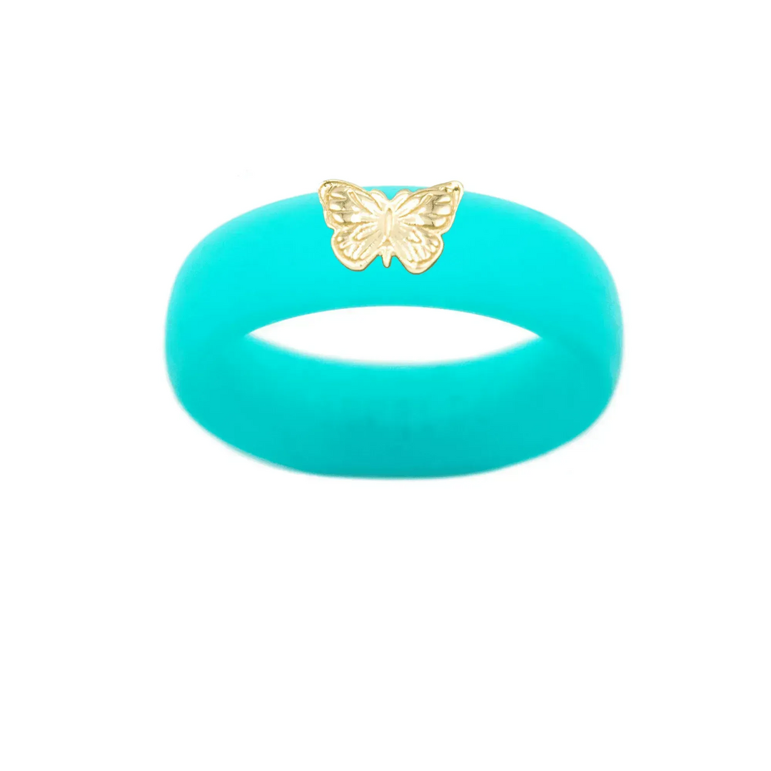 14K Butterfly Silicone Ring - Size 9