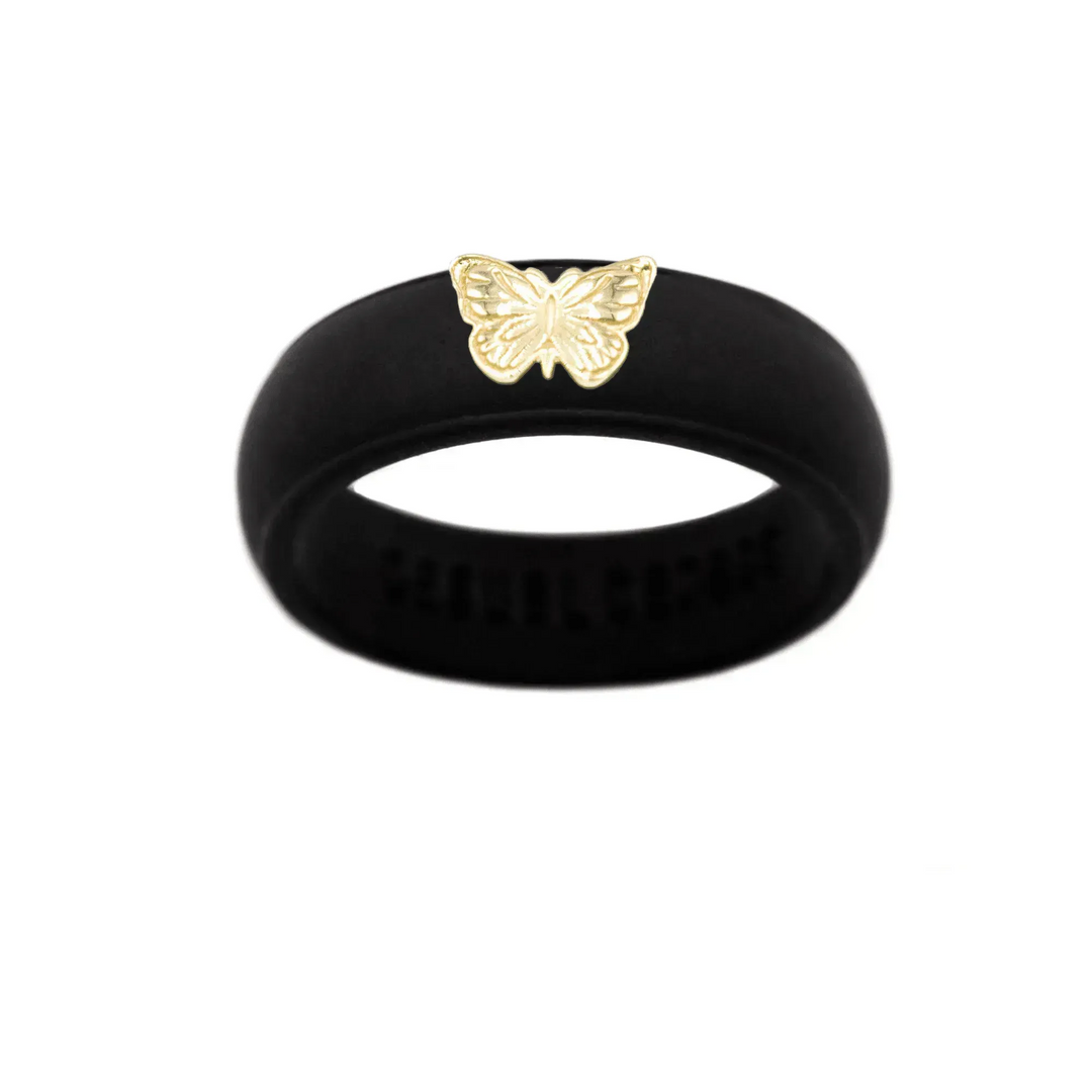 14K Butterfly Silicone Ring - Size 9