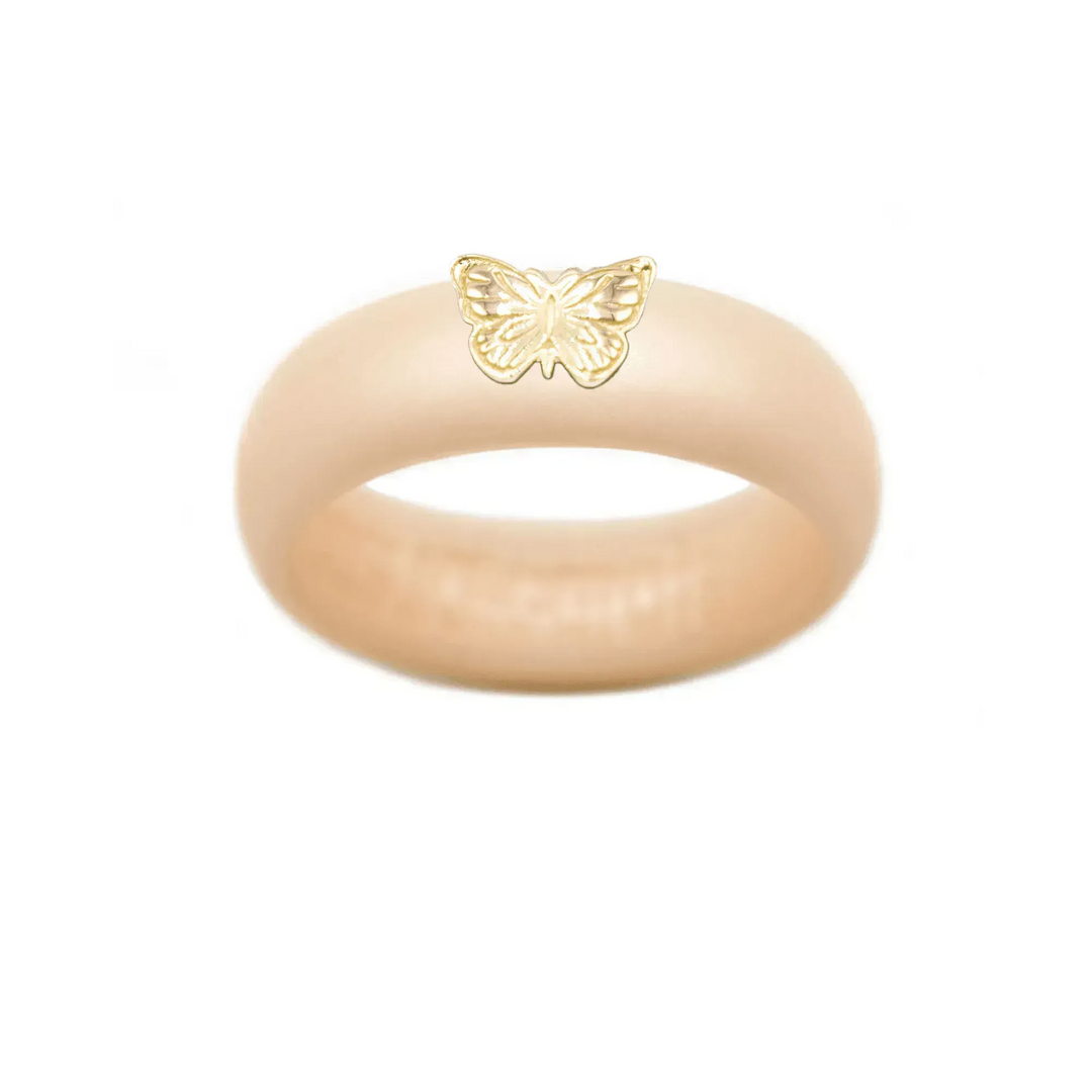 14K Butterfly Silicone Ring - Size 9