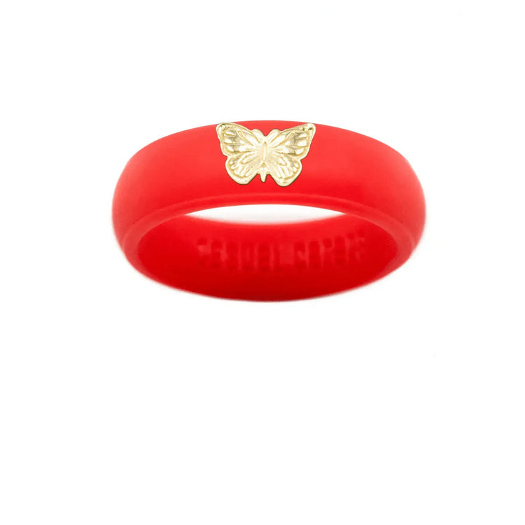 14K Butterfly Silicone Ring - Size 9