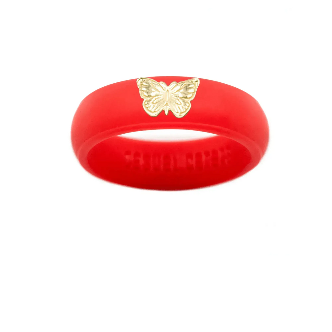 14K Butterfly Silicone Ring - Size 9