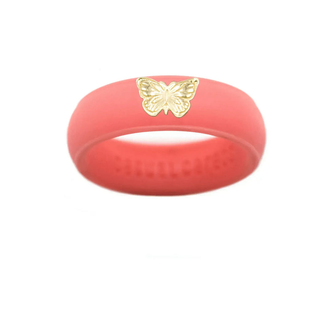 14K Butterfly Silicone Ring - Size 9