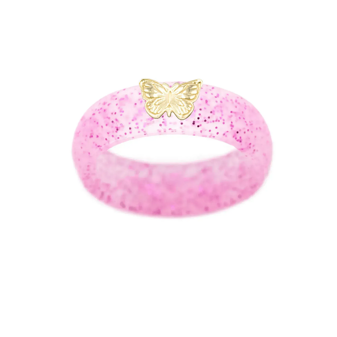 14K Butterfly Silicone Ring - Size 9