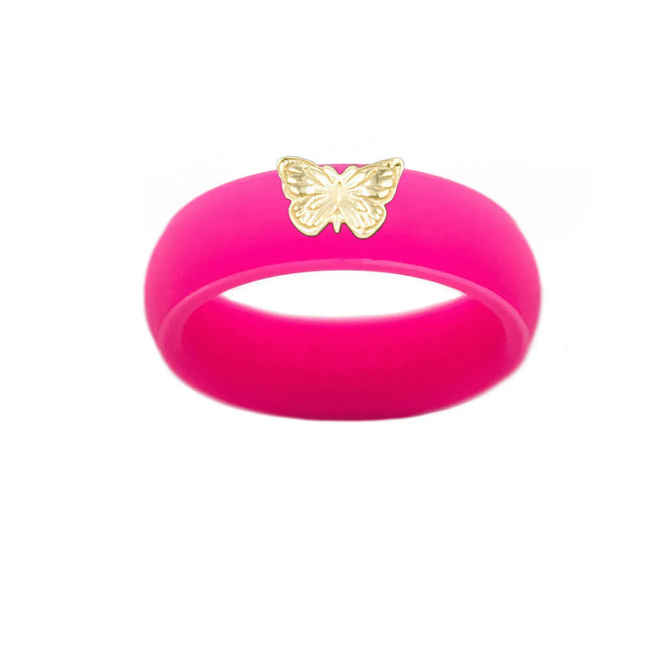 14K Butterfly Silicone Ring - Size 9