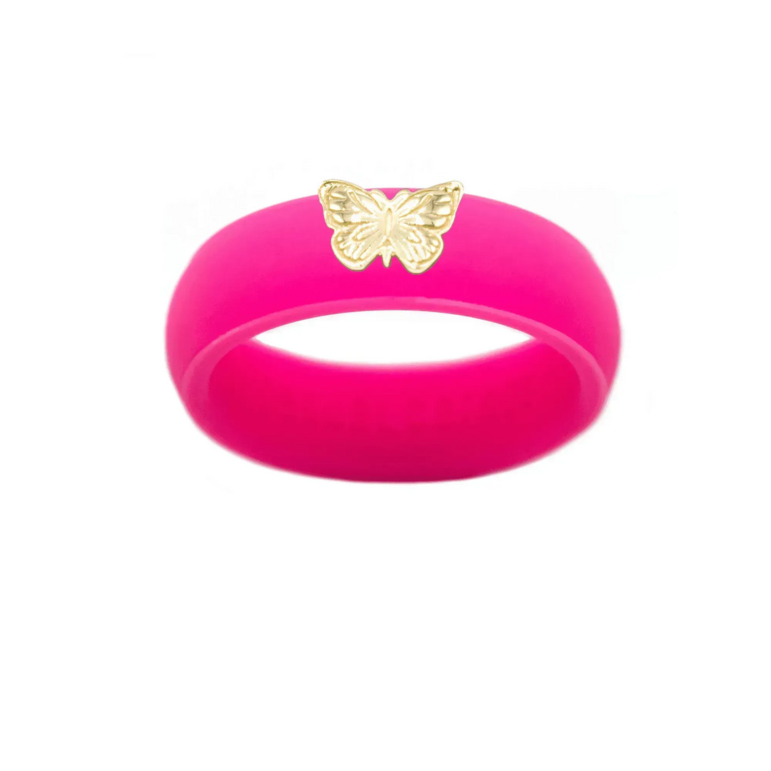 14K Butterfly Silicone Ring - Size 9
