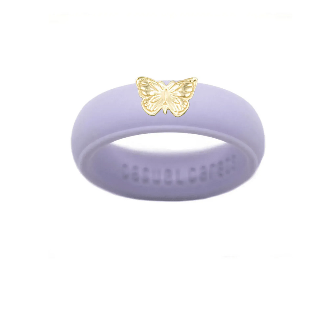 14K Butterfly Silicone Ring - Size 9