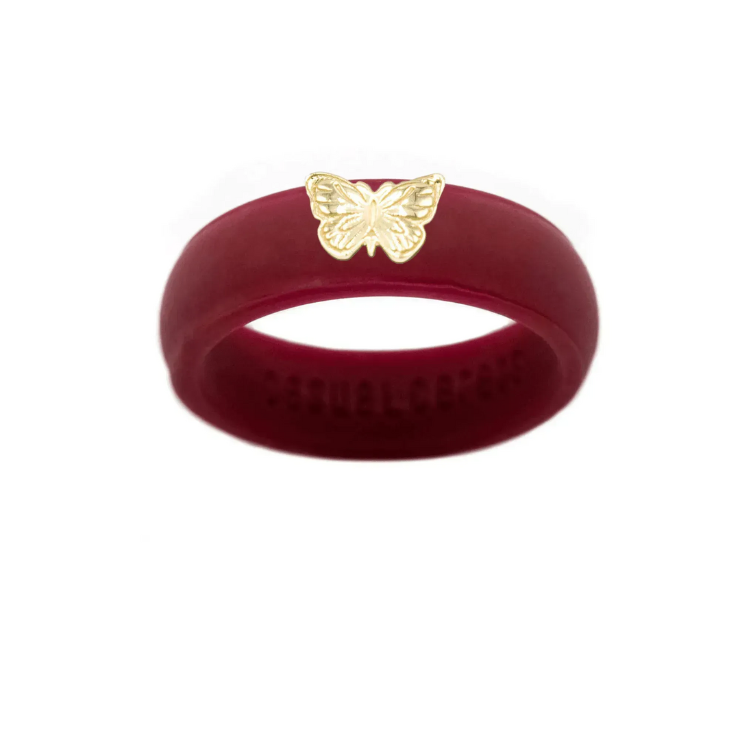 14K Butterfly Silicone Ring - Size 9
