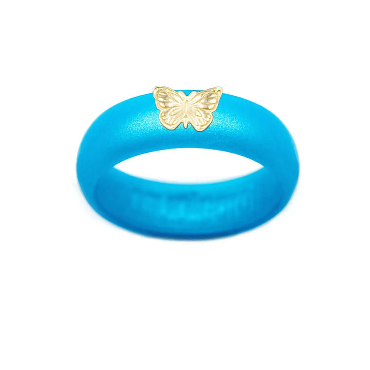 14K Butterfly Silicone Ring - Size 9