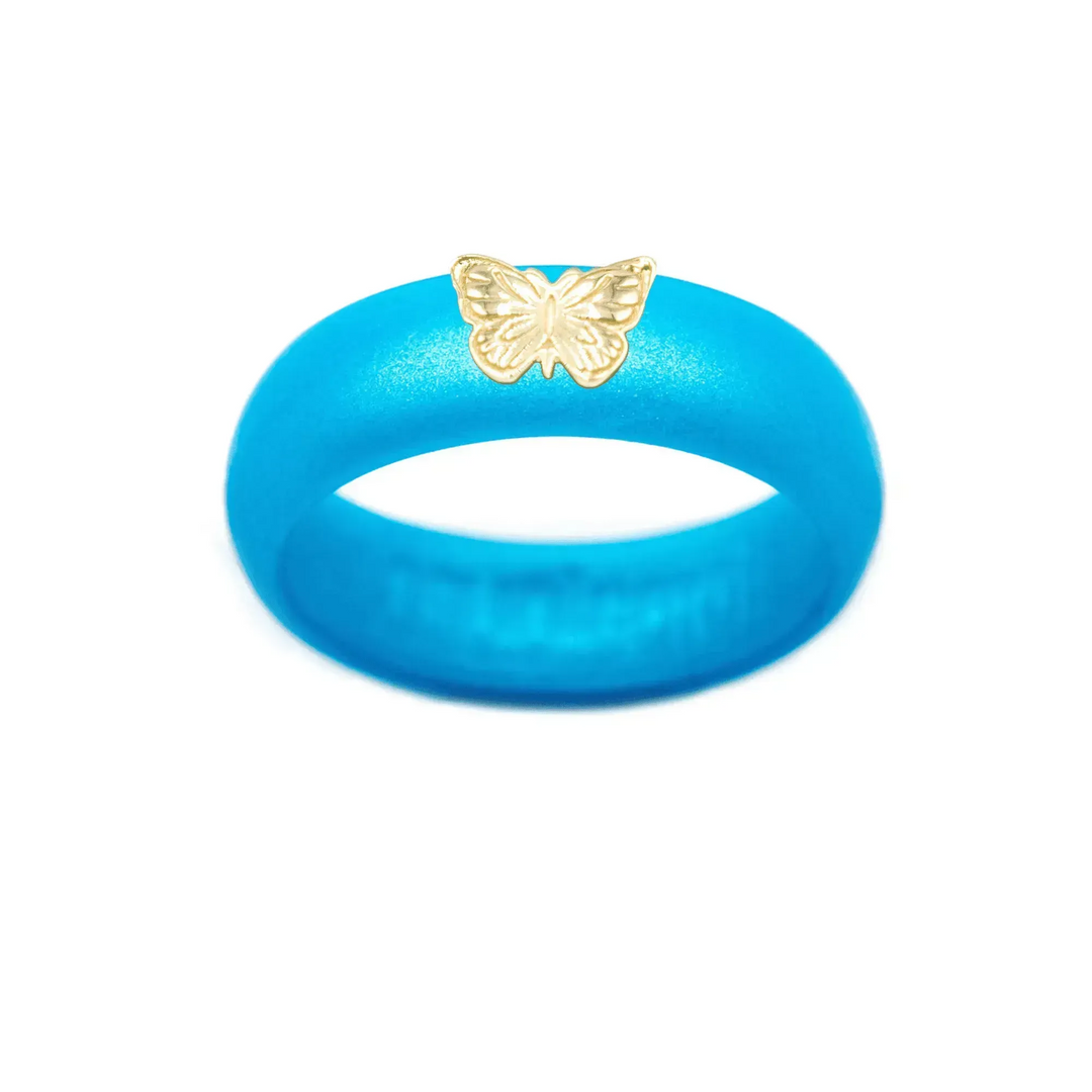 14K Butterfly Silicone Ring - Size 9