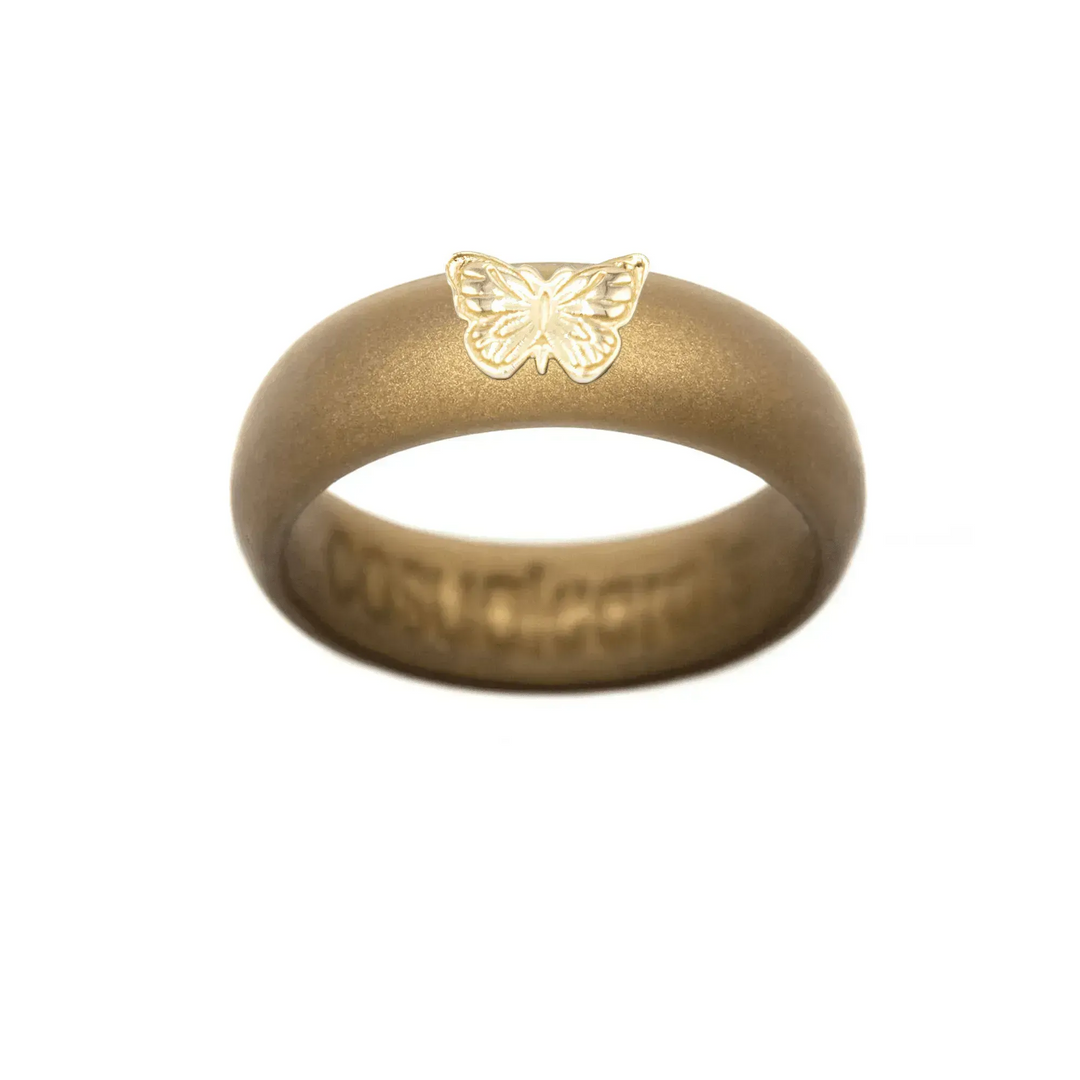 14K Butterfly Silicone Ring - Size 9